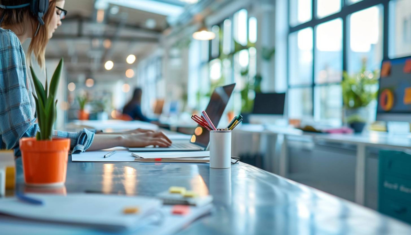 Maximiser la productivité dans un espace de coworking moderne et professionnel